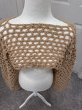 Driftwood Breeze Shrug Crochet Pattern | Beginner Friendly | Custom Fit | Mesh Crop Shrug
